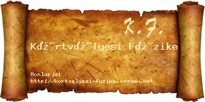 Körtvélyesi Füzike névjegykártya